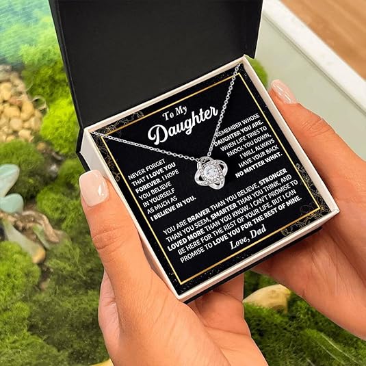 Daughter Love Knot Necklace From Dad With Heartfelt Message
