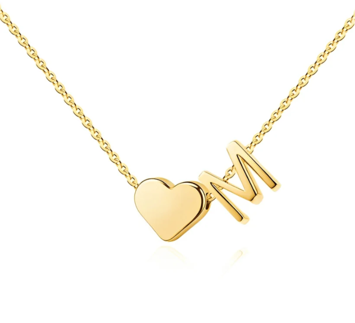 Lumeeda Katy Heart Initial Necklace