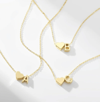 Lumeeda Katy Heart Initial Necklace