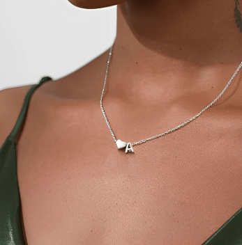 Lumeeda Katy Heart Initial Necklace