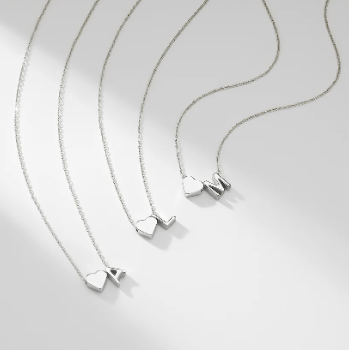 Lumeeda Katy Heart Initial Necklace