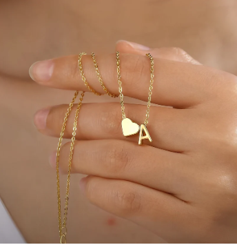 Lumeeda Katy Heart Initial Necklace